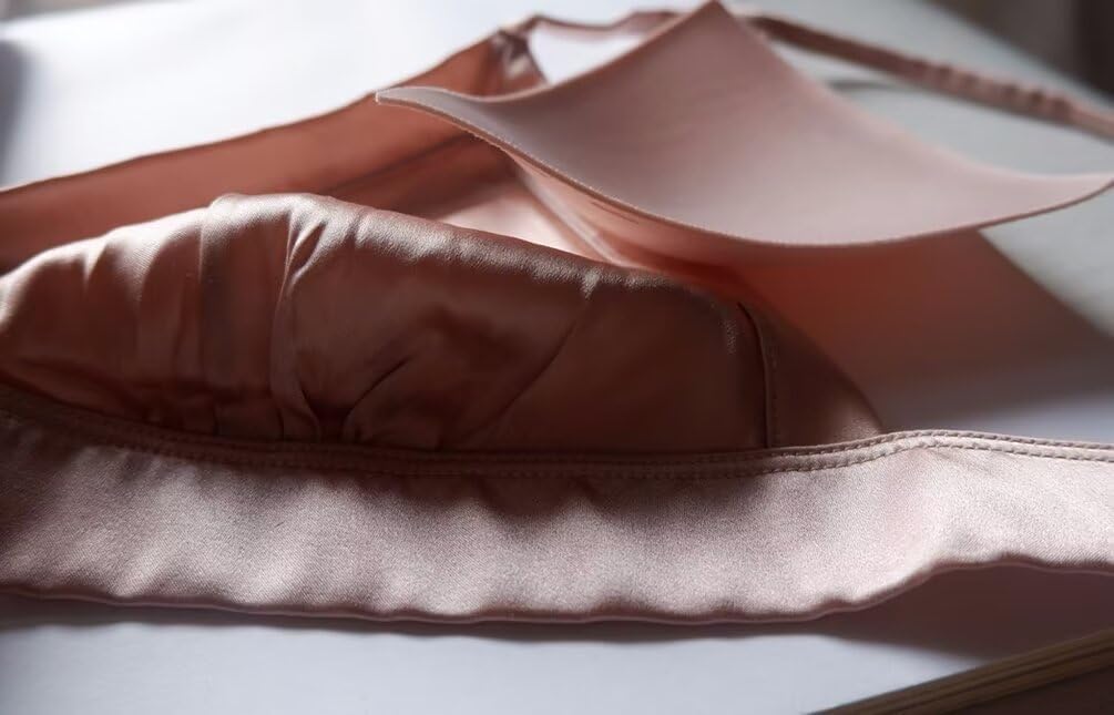 SilRiver Women's Silk Satin Triangle Bralette Soft Cup Wireless Bra with Removable Pad - Image 7