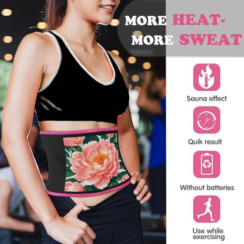 Faja cintura con diseño Peach Peony para entrenamiento unisex miniatura 3