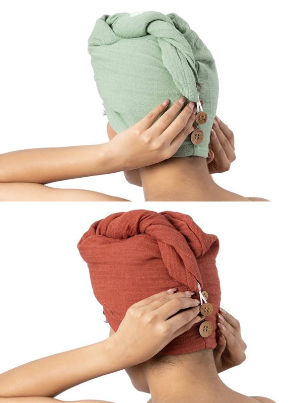 Doctor Towels Worlds First Banana DoubleCloth Hair Towel | Super Light, Adjustable Buttons to Wrap Around Hair, Frizz Free, High Absorbent, Quick Dry, Hair Wrap | 25 X 65 cm |Pack of 2 (B0D66L349R) Amazon Price History, Amazon Price Tracker