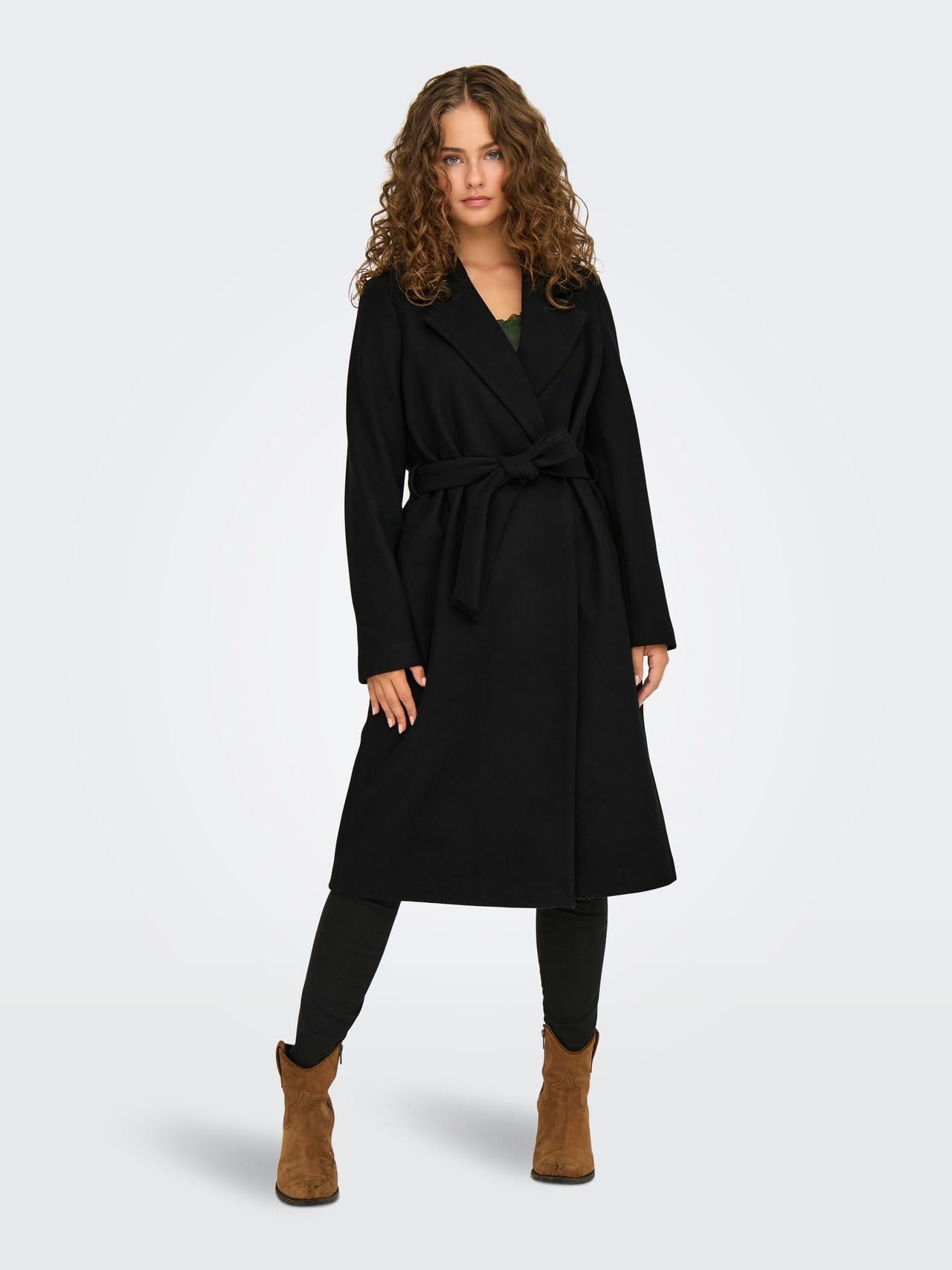 ONLY Onlalvilda Life Wrap Coat OTW płaszcz damski, czarny/szczegół: solidny., M