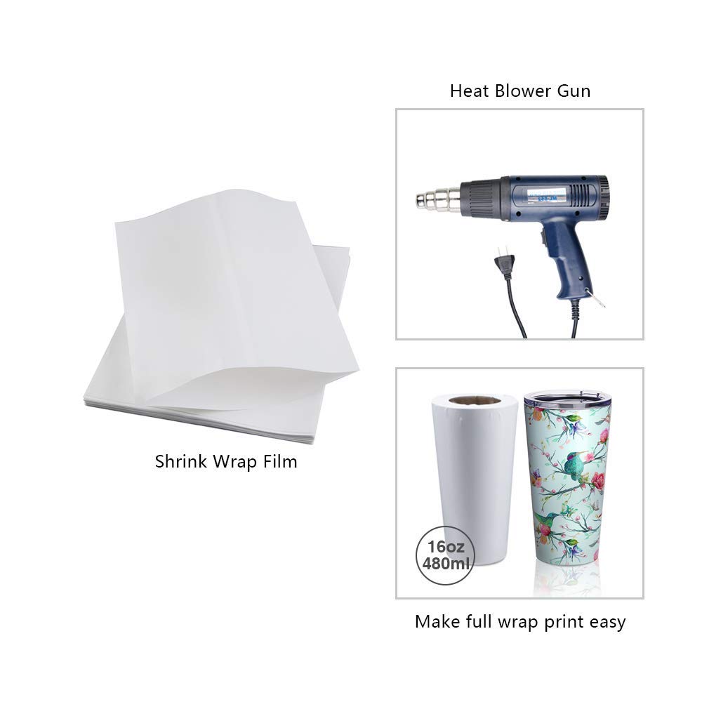 PYD Life Sublimation Shrink Wrap Sleeves for Sublimation Blanks,10 x 6