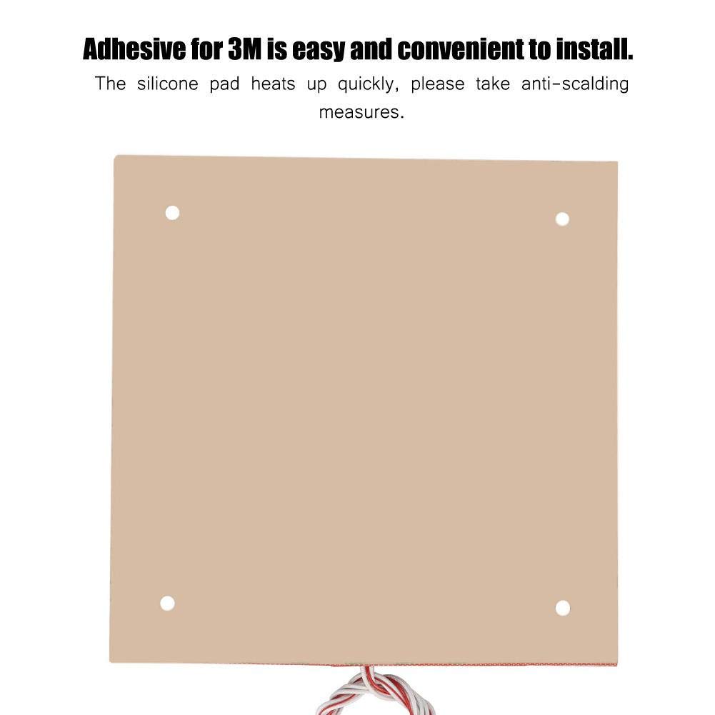 Tosuny Cama térmica de silicona de 200 W y 24 V, 235 x 235 mm, resistente a altas temperaturas, almohadilla de calefacción para impresora 3D Ender3/para CRX/para impresora 3D Ender3 Pro