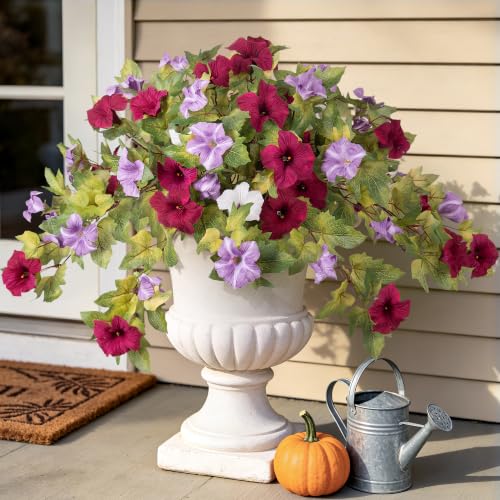 Ammyoo Artificial Fall Flowers Fake Petunias Plants for Outdoor Decoration by Ammyoo - Used condition - US$23.49