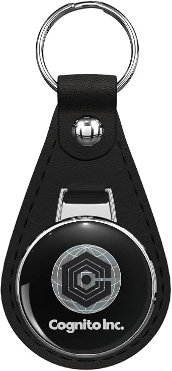 Inside job Cognito inc. Leather Keychain Stainless Steel Ring for Keys, Bags, or Backpacks