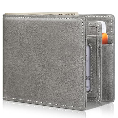 Image of Artpaxy Mens Wallet Bifold Genuine Leather RFID Blocking Wallet for Men with 1 ID Windows 13 Card Holders 2 cash pockets 1 Gift Box