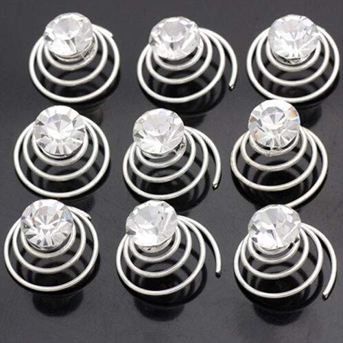 12x Forcine per capelli da sposa con strass Torsioni a spirale con