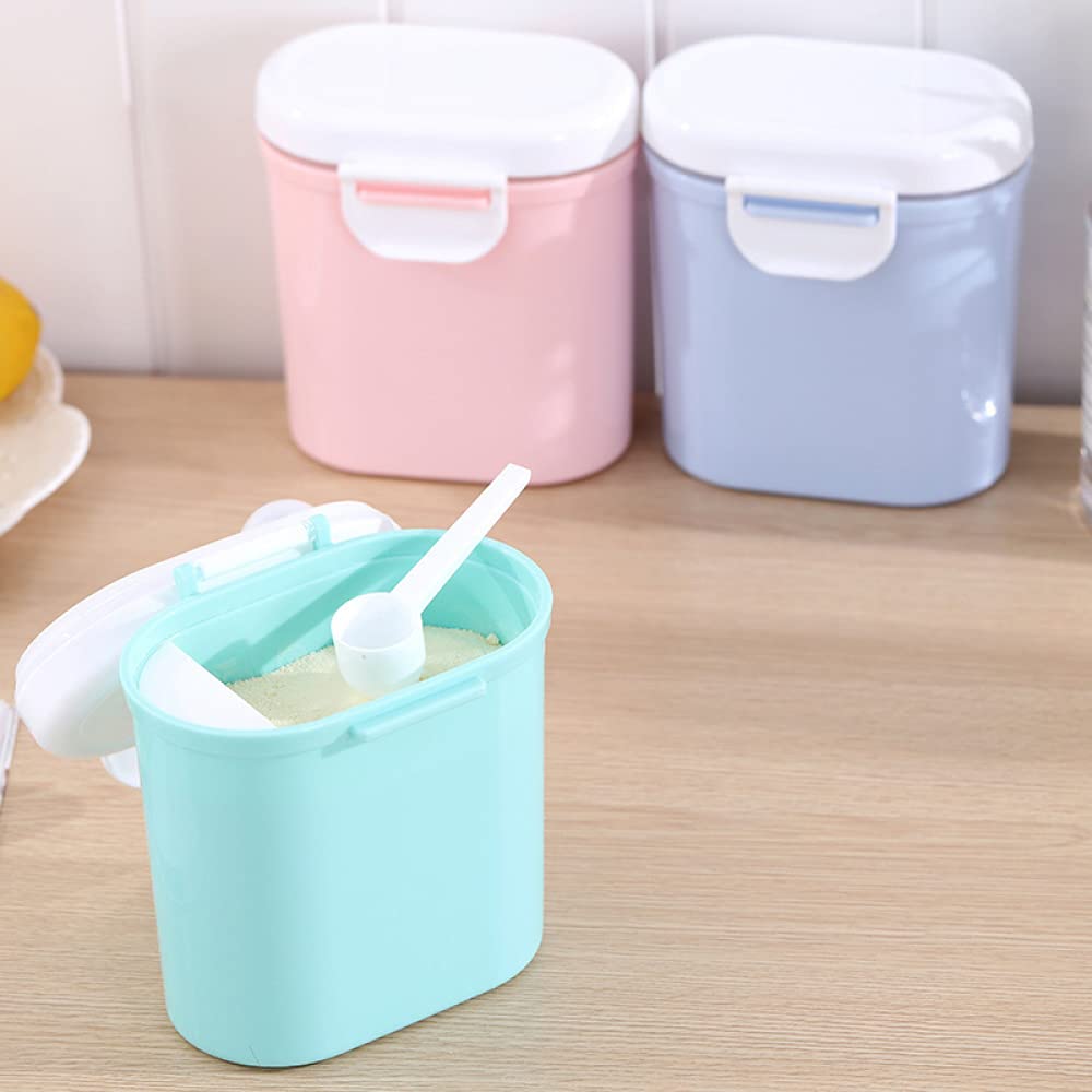 CLQ Dispenser di Latte in Polvere Scatola di immagazzinaggio di Latte in Polvere Contenitore di stoccaggio di Caramelle di Frutta per Bambini in plastica Portatile Grande capacità-Green