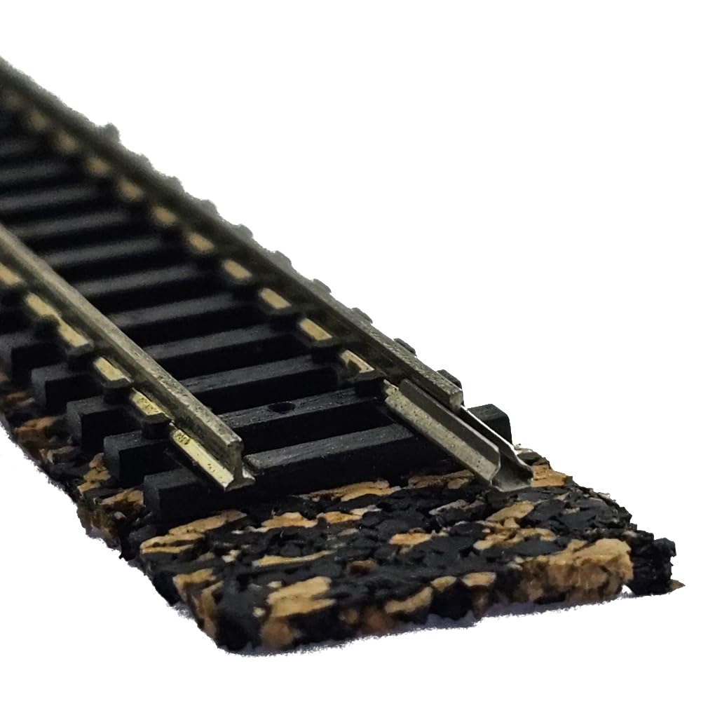 Gummikork Gleisbettung für Modellbahn | Geräuschdämpfende Gleisunterlage mit realistischer Optik | 2-5mm | für Spur H0, TT, N, Z | 10x1m Streifen (Stärke 5mm / Breite Spur H0 = 35mm)
