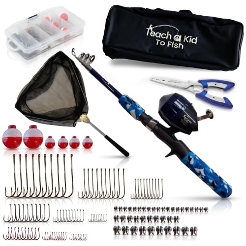 Kids Fishing Pole & Tackle Box Kit - Complete Beginner Set, Ages 4-12 - image 1