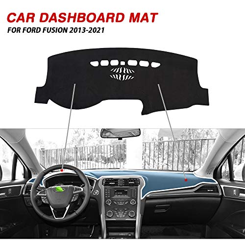 Cartist Custom Fit For Dashboard Cover Mat 2013-2020 Ford Fusion Accessories Dash Mat Flannel Nonslip Dash Cover Sunshade Glare Uv Rays Protector Black #TOP2