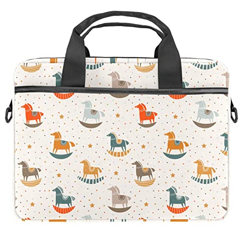 Sacoche ordinateur 13 à 14.5 pouces motif cheval en bois multicolore