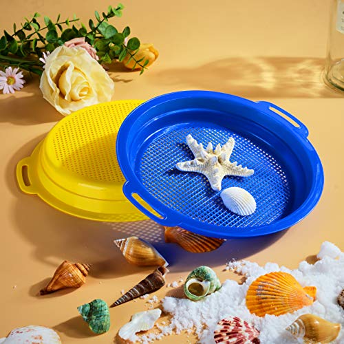 Qingler Sand Sifters Sieve For The Beach Sand Toys (Red, Blue, Yellow & Green) Complete Gift Set Bundle-4Pack(8.75X 9.75In) #TOP4