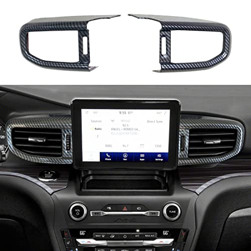 ruihe 2pc Carbon Fiber Color Centre Air Conditioning Dashboard Vent Cover Trim Fit for Ford Explorer 2020 2021 2022 2023 with Low Version by ruihe - Used condition - US$27.37