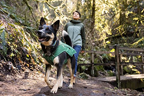RUFFWEAR Overcoat Fuse 2-in-1-Kombination aus Hundemantel und -Geschirr, mit Fleece Gefütterte Hundejacke, Evergreen M