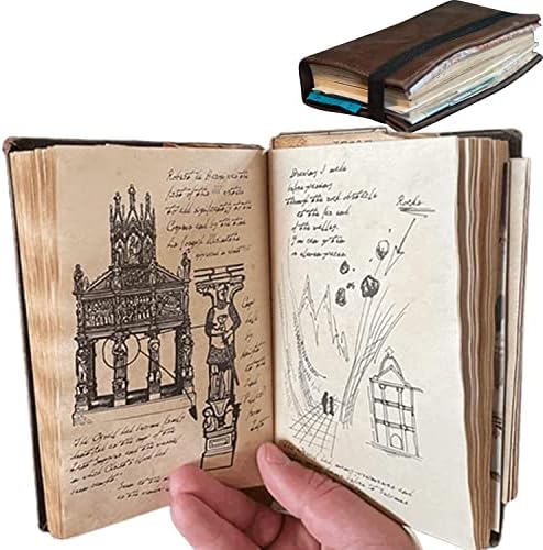BOBOC Indiana Jones Grail Diary, Classic Movie Props Replica, Raiders of the Lost Ark Indiana Jones and the Last Crusade Paperback Notebook, the Grail Diary Paperback, Brown, 10 × 17 cm