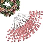 Yuemeuy Tallos de Bayas Rojas Navideñas | 25 Piezas Relleno para Jarrones Estacional Festivo | Decorativos para Árbol De Navidad,para Hogar, Oficina, Jardín, Restaurante, Apartamento