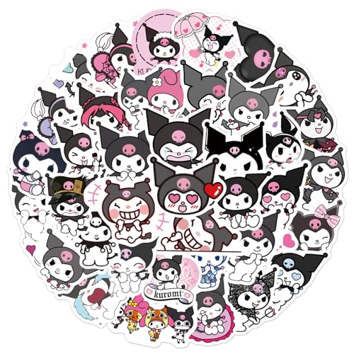 50Pcs Cartoon Kuromi Stickers for Kids Cute Sanrio Stickers for Teen Girl Adult Water Bottle Skateboard Phone Laptop Bicycle Travel Case Guitar Helmet (Kur)