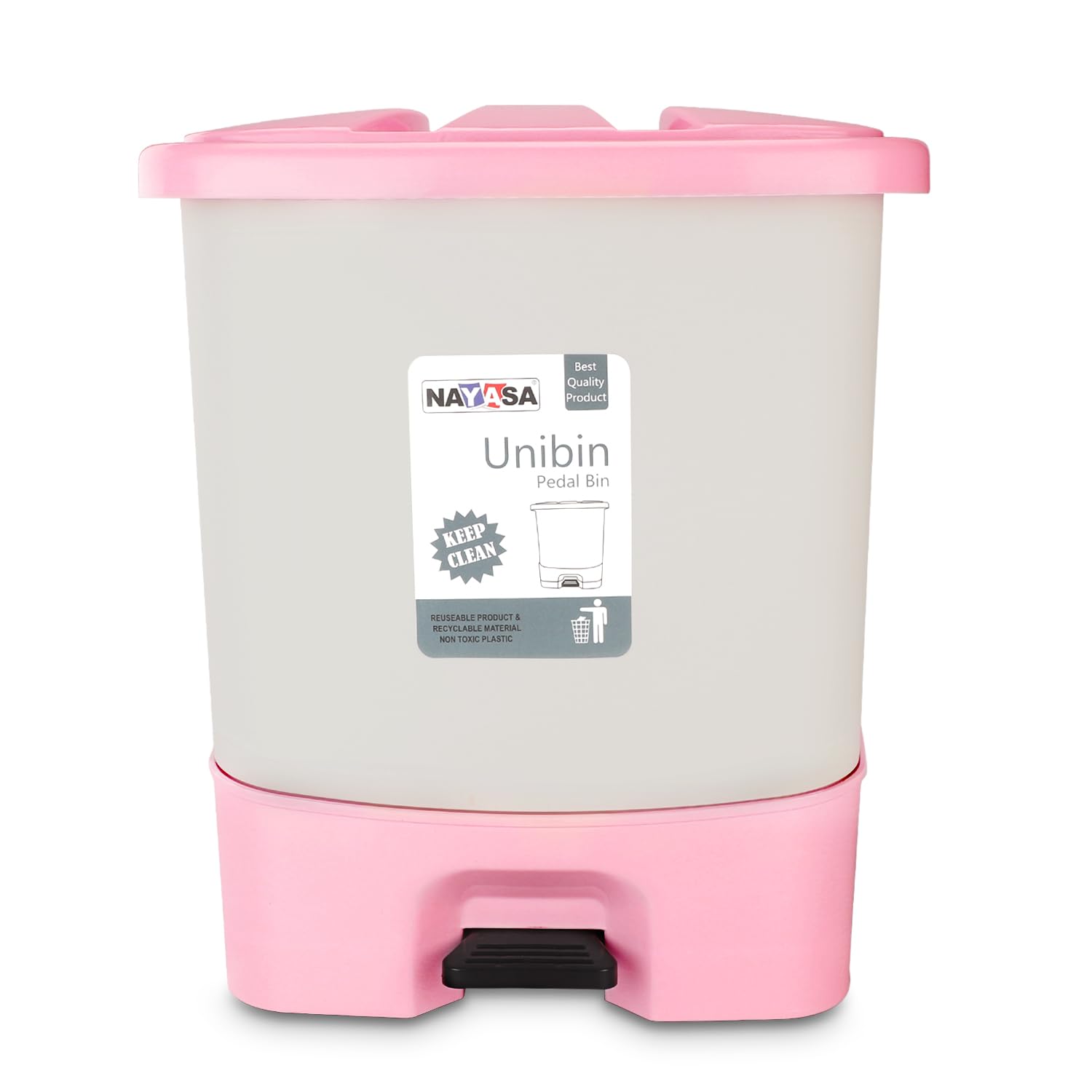 Nayasa 20L Square Dustbin - Pedal & Handle -8