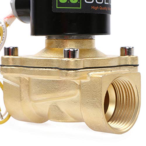 U.S. Solid USS2-00002 1 Inch Brass Electric Solenoid Valve 110V Ac Normally Closed Air Non-Potable Water Oil Diesel thumb #2