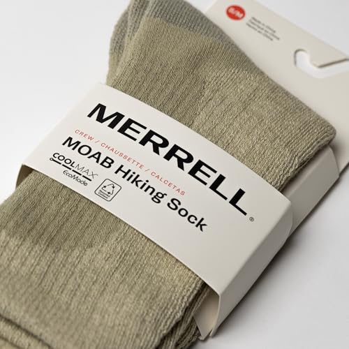 Image of Merrell Men's and Women's MOAB Hiking Midweight Cushion Socks - Unisex Coolmax Moisture Management and Arch Support