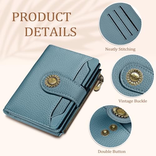 Icycay Blue Small Wallet Women RFID Blocking Bifold Credit Card Holder by Icycay - Used condition - Image 5
