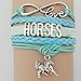 Fashion Women Multilayer Faux Leather Love Horse Charm Bracelet Jewelry Practical treatment