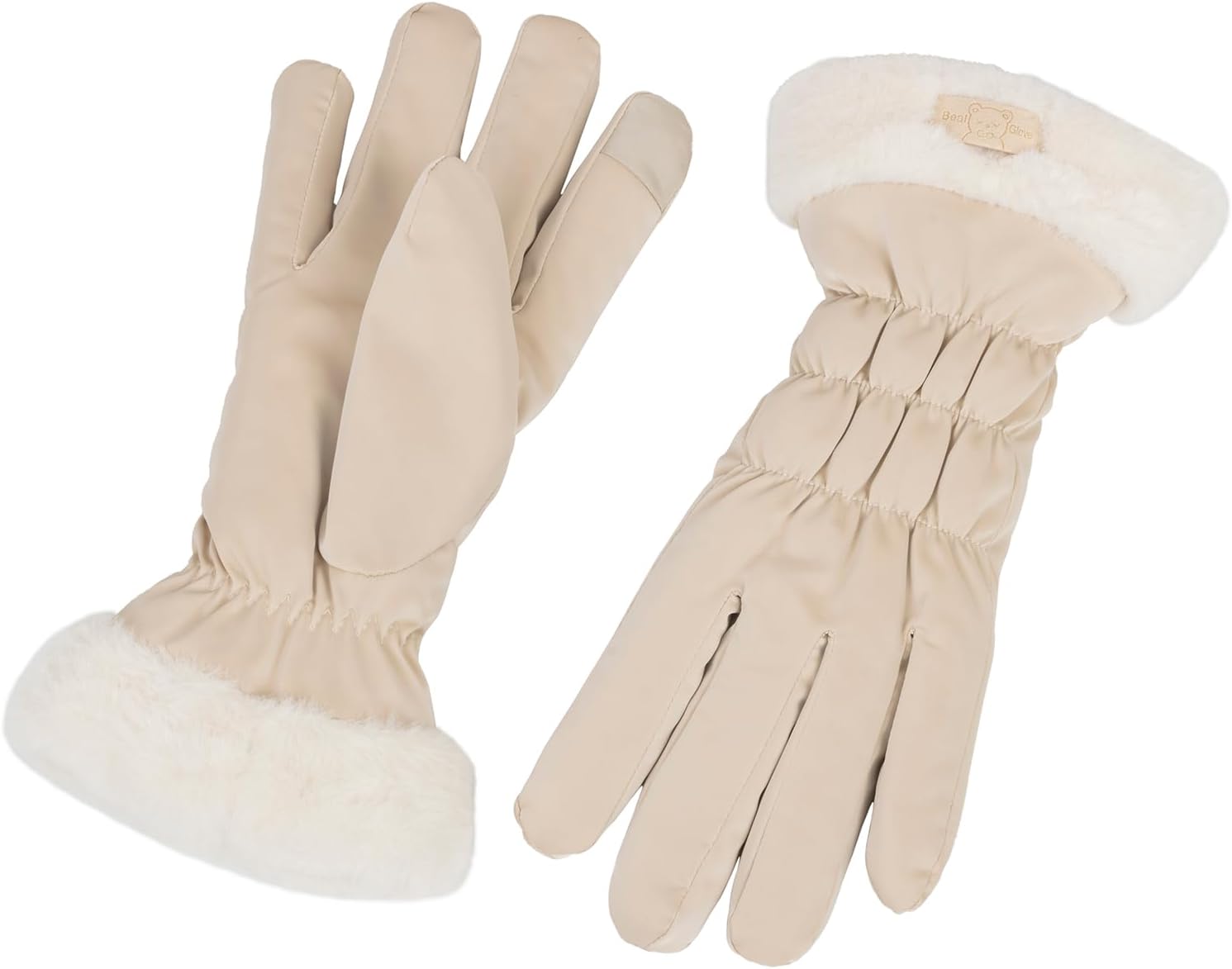 Womens Winter Gloves with Fur Cuffs -Touchscreen Warm Fleece Lined Gloves for Ladies Cold Weather - Image 5