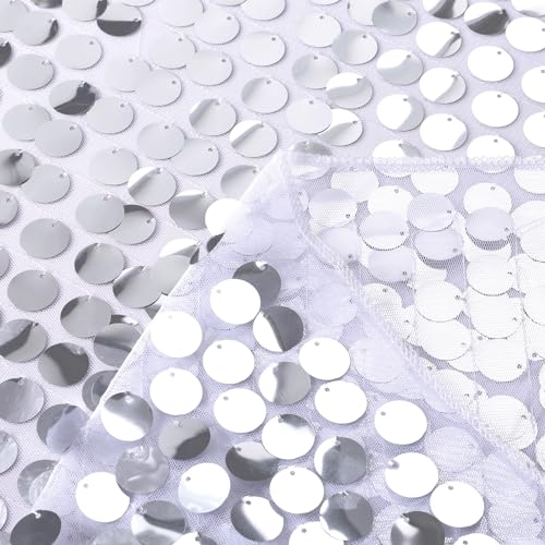 Nappe à paillettes argentées 127x269 cm rectangle - 7