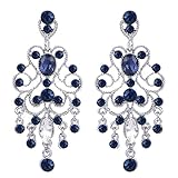 BriLove Wedding Bridal Dangle Earrings for Women Vintage Style Crystal Drop Hollow Filigree...