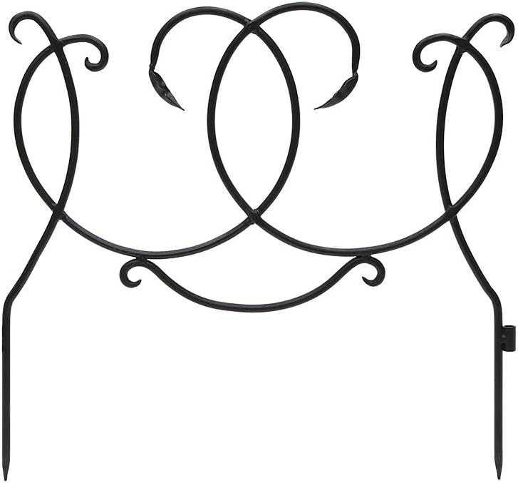 Achla Designs Wrought Iron Decorative Scroll Border Fence Section
