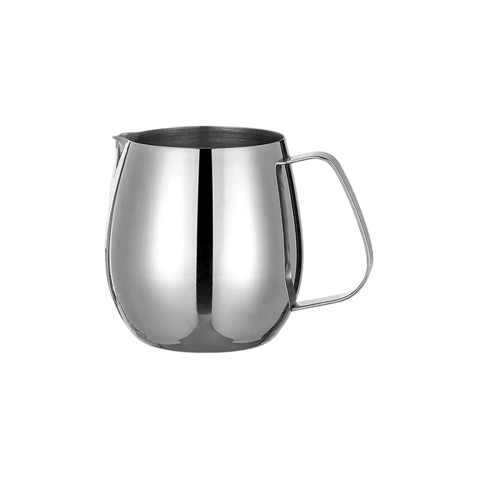 MALSSE Stainless Steel Coffee Frothing Cup with Measurement Marking Large Capacity Milk Frother Pitcher for Restaurants Stainless Steel Coffee Art Frothing Cup