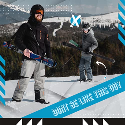 Sklon Ski Strap And Pole Carrier | Avoid The Struggle And Effortlessly Transport Your Ski Gear Everywhere You Go | Features Cushioned Shoulder Sling | Great For Families - Men, Women And Kids - Black #TOP2