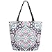ZzWwR Beautiful Indian Floral Paisley Extra Large Canvas Shoulder Tote Top Handle Bag for Gym Beach Weekender Travel Shopping