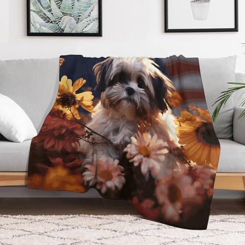 Couverture flanelle légère microfibre lit canapé Shih Tzu - 7