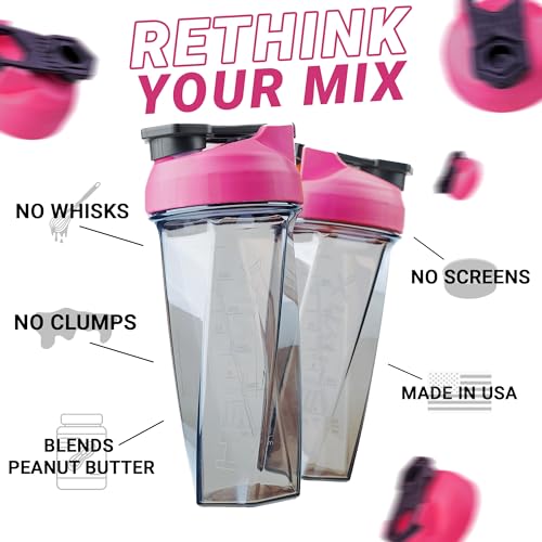 HELIMIX 2.0 Vortex Blender Shaker Bottle Holds upto 28oz | No Blending Ball or Whisk | USA Made | Portable Pre Workout Whey Protein Drink Shaker Cup | Mixes Cocktails Smoothies Shakes | Top Rack Safe - Thumbnail 2