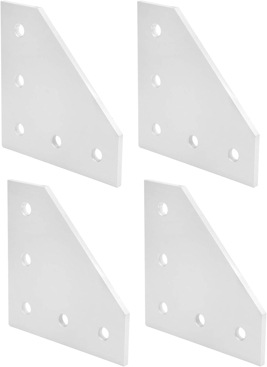 4Pcs Aluminum Alloy 5 - Hole Right Angle Joining Plate, Outside Corner Connector for Frame Structures, Reinforcement Plate with Smooth Finish for 2020 3030 4040 Extrusion (Type 3030L)
