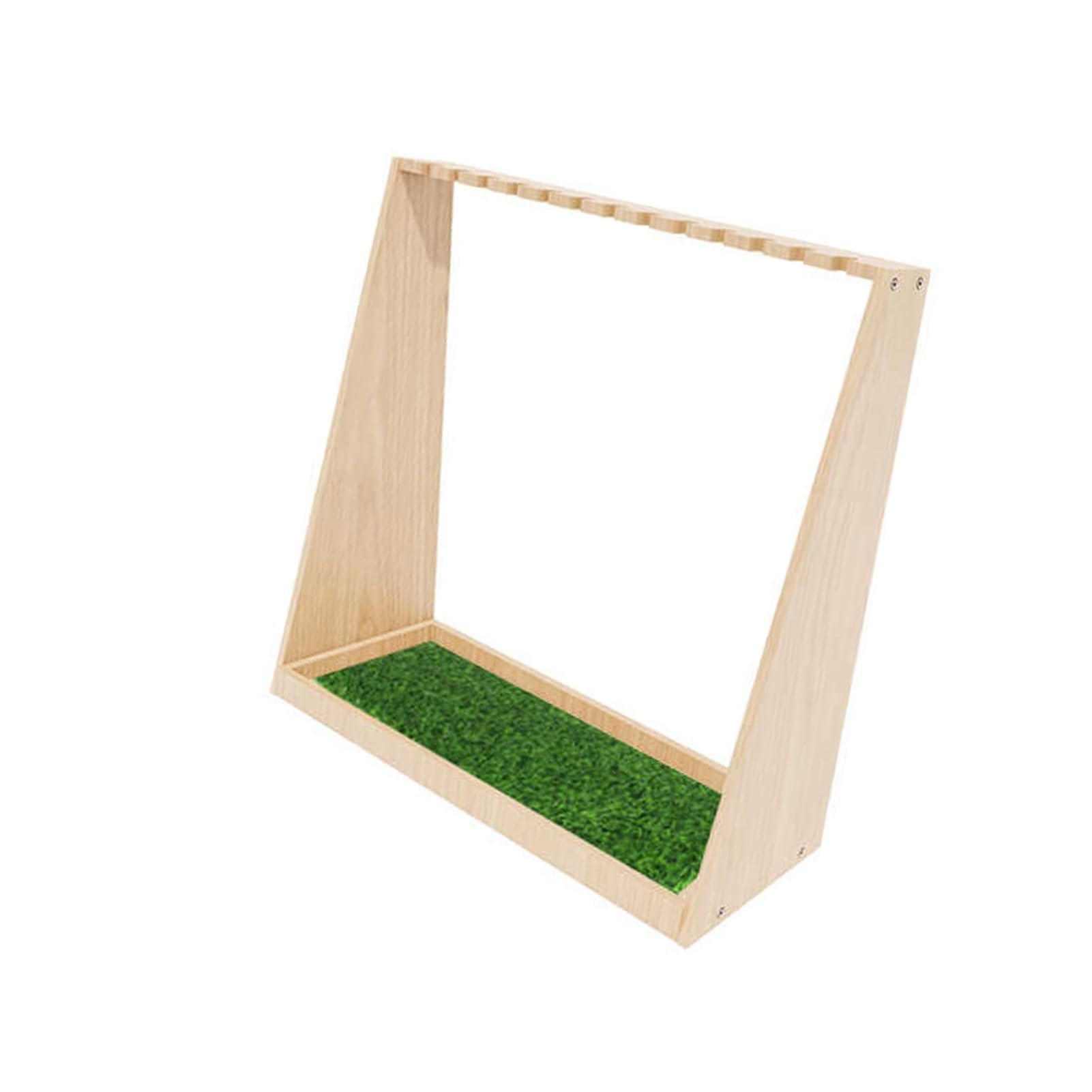 Jxyq Wood Color Wooden Golf Club Organizer With Protection Mat, Holds 13 Clubs For Home Office Course Park