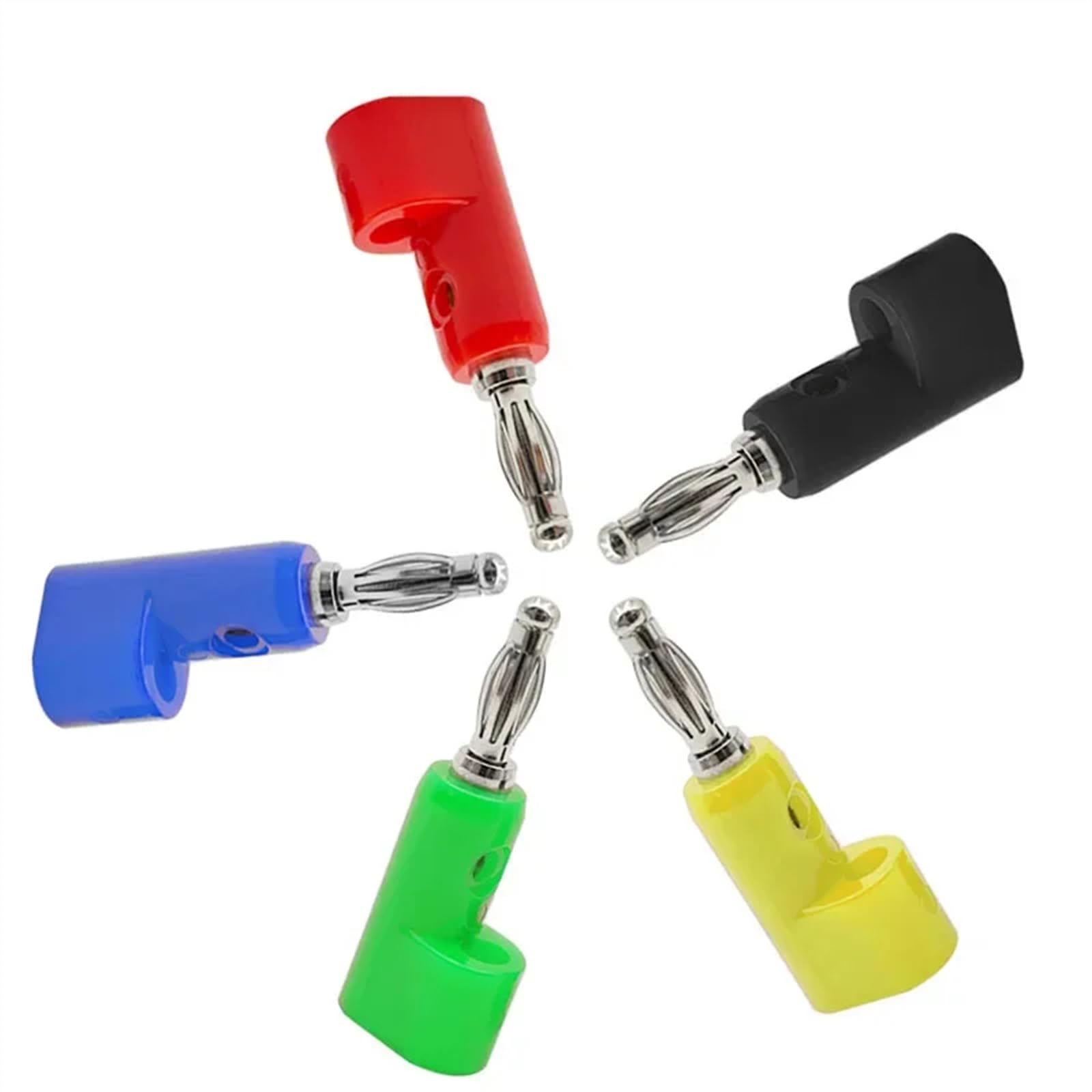 Fiche Banane empilable 4MM, connecteur électrique à souder en cuivre nickelé, 40 pièces/lot (Color : 20 Red 20 Black)