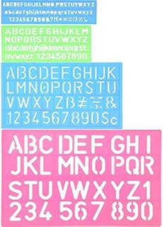 4 Pieces Letter Stencil Alphabet Stencils Number Craft Ruler Decorative Plastic Letter Stencils Guides Set, Assorted Colors
