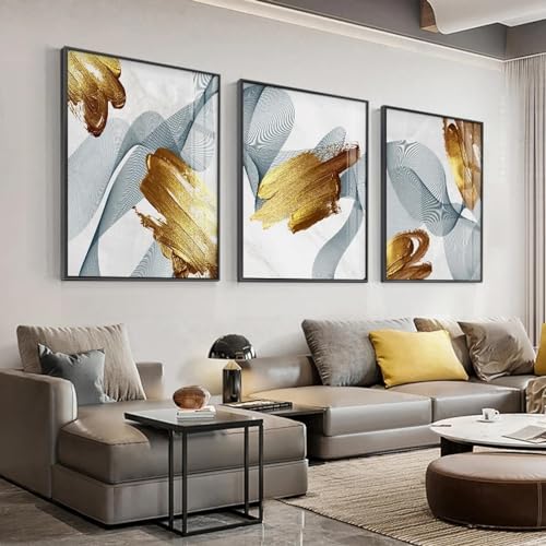 Toile minimaliste splash de couleur triptyque grand format 60x90 cm art mural contemporain