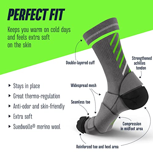 INCYLENCE Rise gepolsterte Merinosocken lang, Winter Socks, atmungsaktive Sportsocken mit Anti-Blasen Schutz, Kompressionsstrümpfe, 35-46 – Bild 4