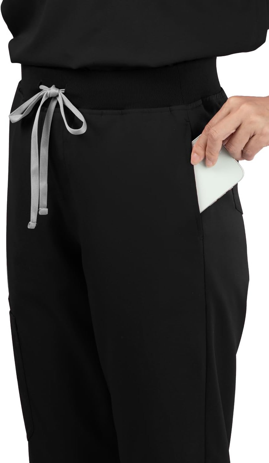 Scrub Pants for Women, Stretch Jogging Scrub Pants, Elastic Waist Belted Cuffed Multi-Pocket Women's Cargo Scrub Pant - Image 5