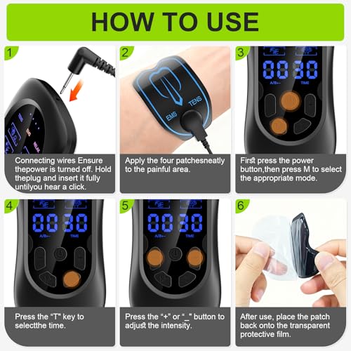 SOVARC 3-in-1 TENS Machine for Pain Relief - Single Channel with 9 Training Programs, 2 Flexible Cables, 6 Modes 30 Intensities, Natural Therapy for Muscle Building, Type-C Rechargeable - Image 4