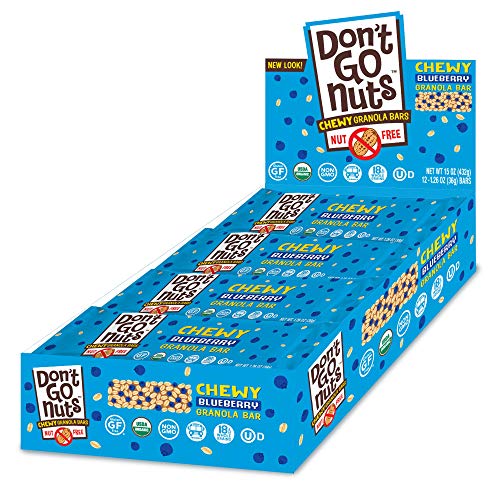 Don't Go Nuts Nut-Free Organic Chewy Granola Bar, Blueberry, 12 Count, Non Gmo, Gluten Free #TOP21