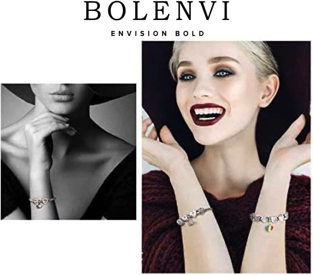 Bolenvi European Charm Bracelet - Adjustable 3mm Stainless Steel Snake Chain for Charms, Compatible with Pandora Beads & Pendants - Image 7