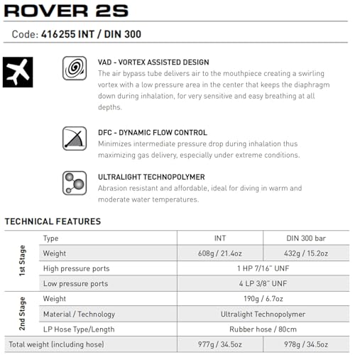 Mares Rover 2s One Size détendeur robuste anti-débit continu - 4