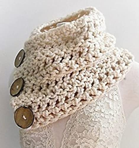 3 Button Chunky Scarf Boston Harbor Scarf Cream3