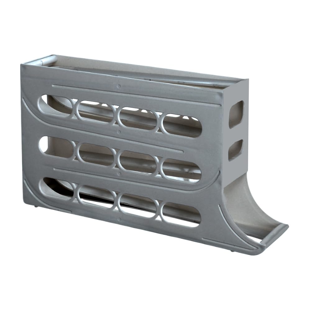 egg holder， 4 Layers Automatic Scrolling Egg Rack Large Capacity Kitchen Rolling Eggs Container Space-Saving for Fridge Countertop