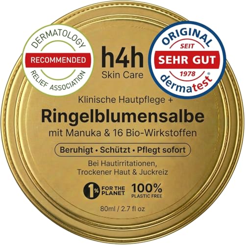 Bio Ringelblumensalbe Wundsalbe mit Manuka Honig & Propolis Hochdosierte Calendula Creme für Neurodermitis Ekzeme & Trockene Haut | Regeneriert & Pflegt Ohne Kortison