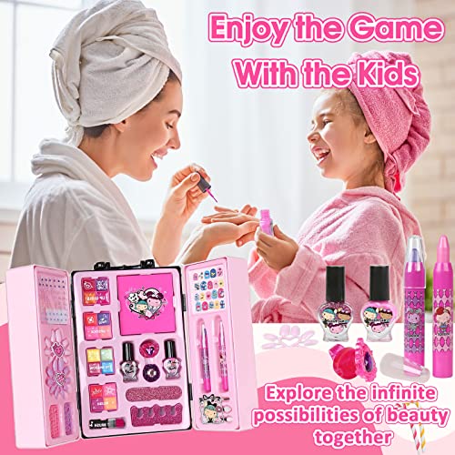 Pretend Makeup Kit For Girls,35 Pcs Kids Pretend Play Makeup Set,Toddler Pretend Makeup Kit,With Cosmetic Case,Age3-12 Year Old Toddler Girls Kids Birthday Gift #TOP5